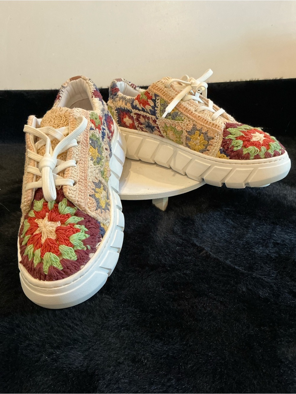 Free People Crochet Granny Square Catch Me If You Can Size 7.5 NWOB